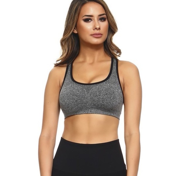 Yelete Multi Strap Sports Bra w//Front Mesh Purple, Medium